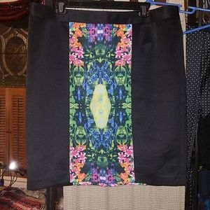 Forever 21 funky Black and neon pencil skirt 1x